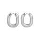 Icon Oval Hoops - Silver Medium