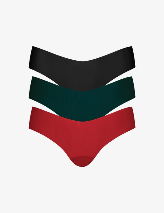 Invisible Rib One Size Thong 3-Pack