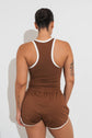 Vitality Motive® Racer Tank - Toffee Contrast