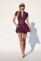 LONDON LOW-ZIP CORSET DRESS - WINE (PRE-SALE)
