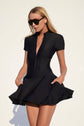 VIENNA LOW-ZIP CORSET DRESS - BLACK (PRE-SALE)