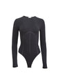 Organic Cotton Long Sleeve T-Shirt Bodysuit - Black