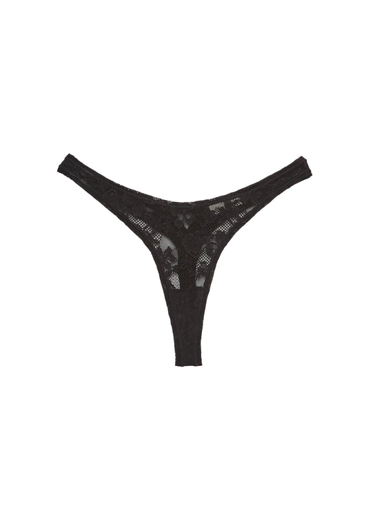 Le Stretch Lace Thong - Black (PRE-SALE)