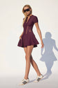 LONDON LOW-ZIP CORSET DRESS - WINE (PRE-SALE)
