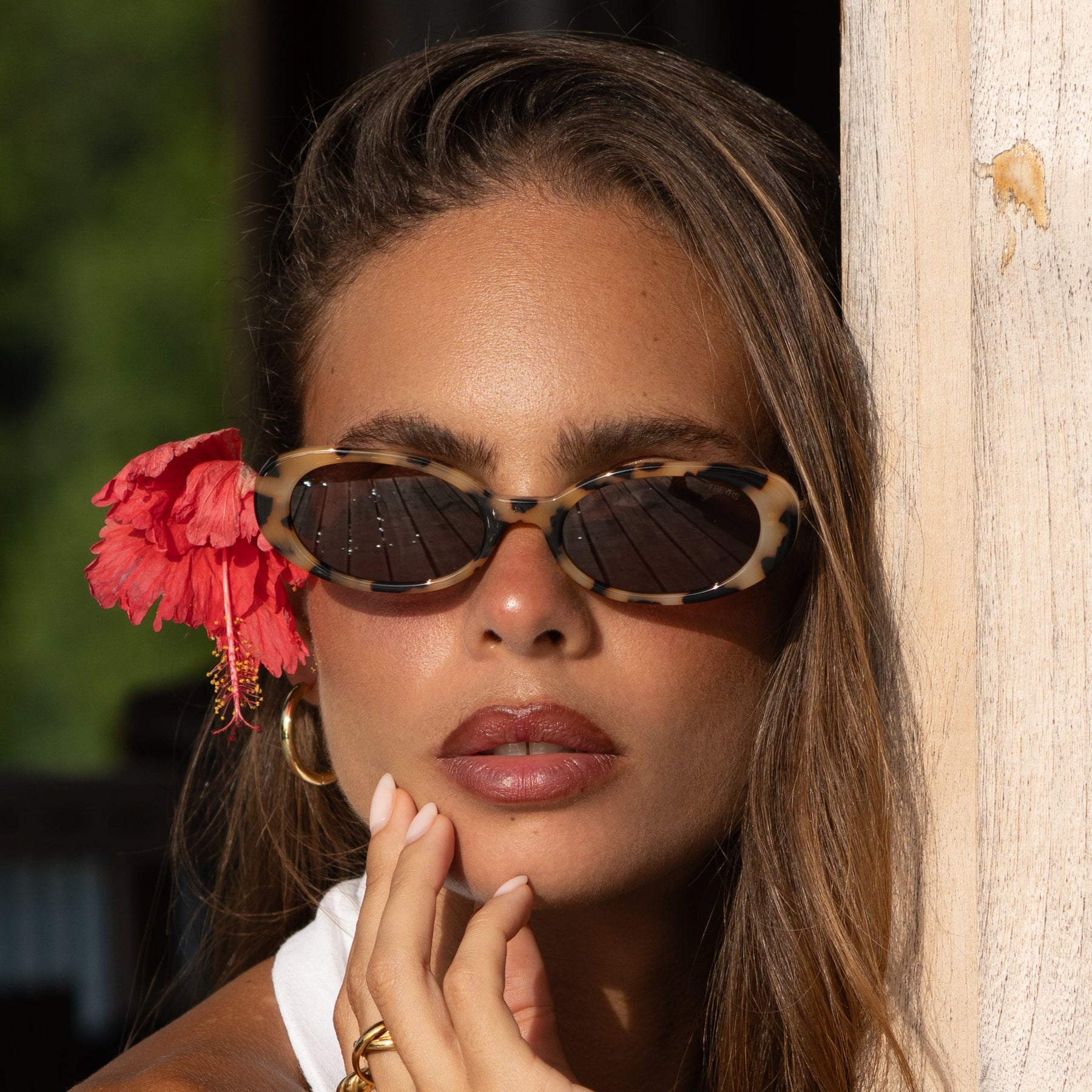 Mimi Oval Sunglasses - Milky Tortoise – Sultre Boutique