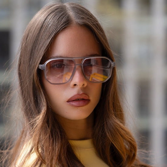 Billie Aviator Sunglasses - Grey