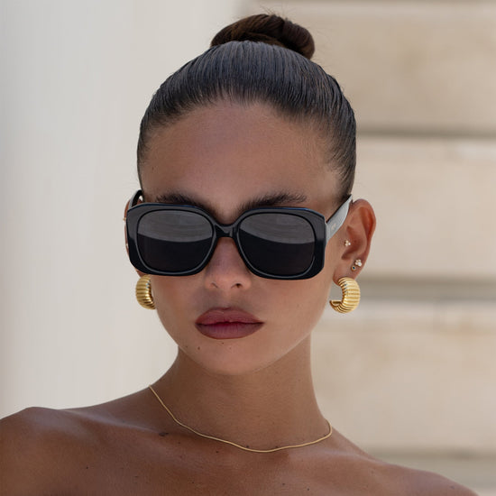 Vivian Octagonal Sunglasses - Black (PRE-SALE)