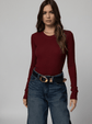 Rib Long Sleeve Baby Tee - Cherry (PRE-SALE)