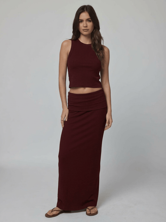 Rib New Length Tank - Cherry (PRE-SALE)