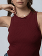 Rib New Length Tank - Cherry (PRE-SALE)