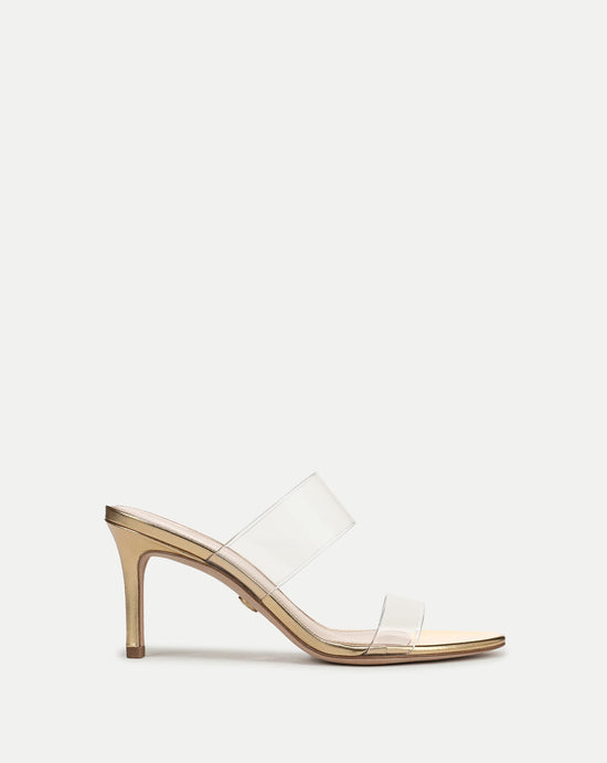 Asha Mid-Heel Sandal - Clear/Pale Gold (PRE-SALE)