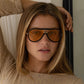 Shay Aviator Sunglasses - Black / Soft Amber (PRE-SALE)