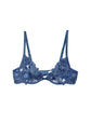 Lily Embroidery Plunge Demi Bra - Spring Denim