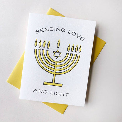 Menorah Love and Light - Hanukkah Chanukah Holiday Card