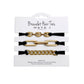 2-in-1 Bracelet Hair Tie Set - Gold/Black