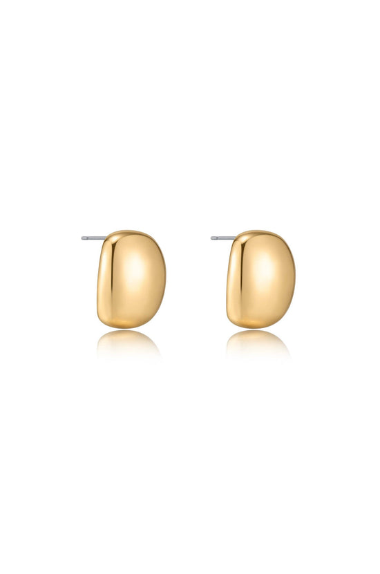 Minimal Curved Square Stud Earrings