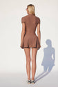 VIENNA LOW-ZIP CORSET DRESS - MOCHA (PRE-SALE)