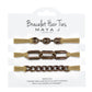 2-in-1 Bracelet Hair Tie Set - Chocolate/Beige