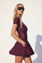 LONDON LOW-ZIP CORSET DRESS - WINE (PRE-SALE)