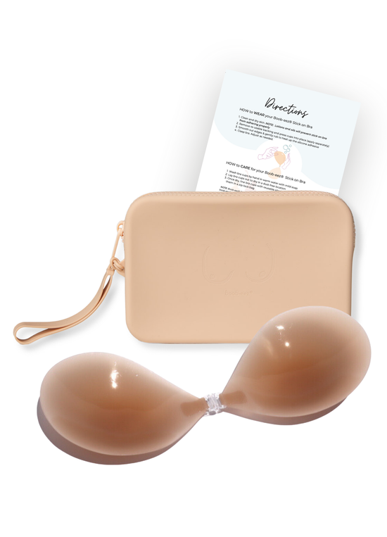 Silicone Stick-on Bra + Travel Case Bundle
