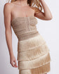 METALLIC KNIT STRAPLESS MINI DRESS