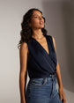 The Sleeveless Date Blouse - Navy