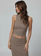 RIB NEW LENGTHS TANK - COCOA HEATHER