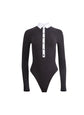 Long Sleeve High Collar Snap Bodysuit