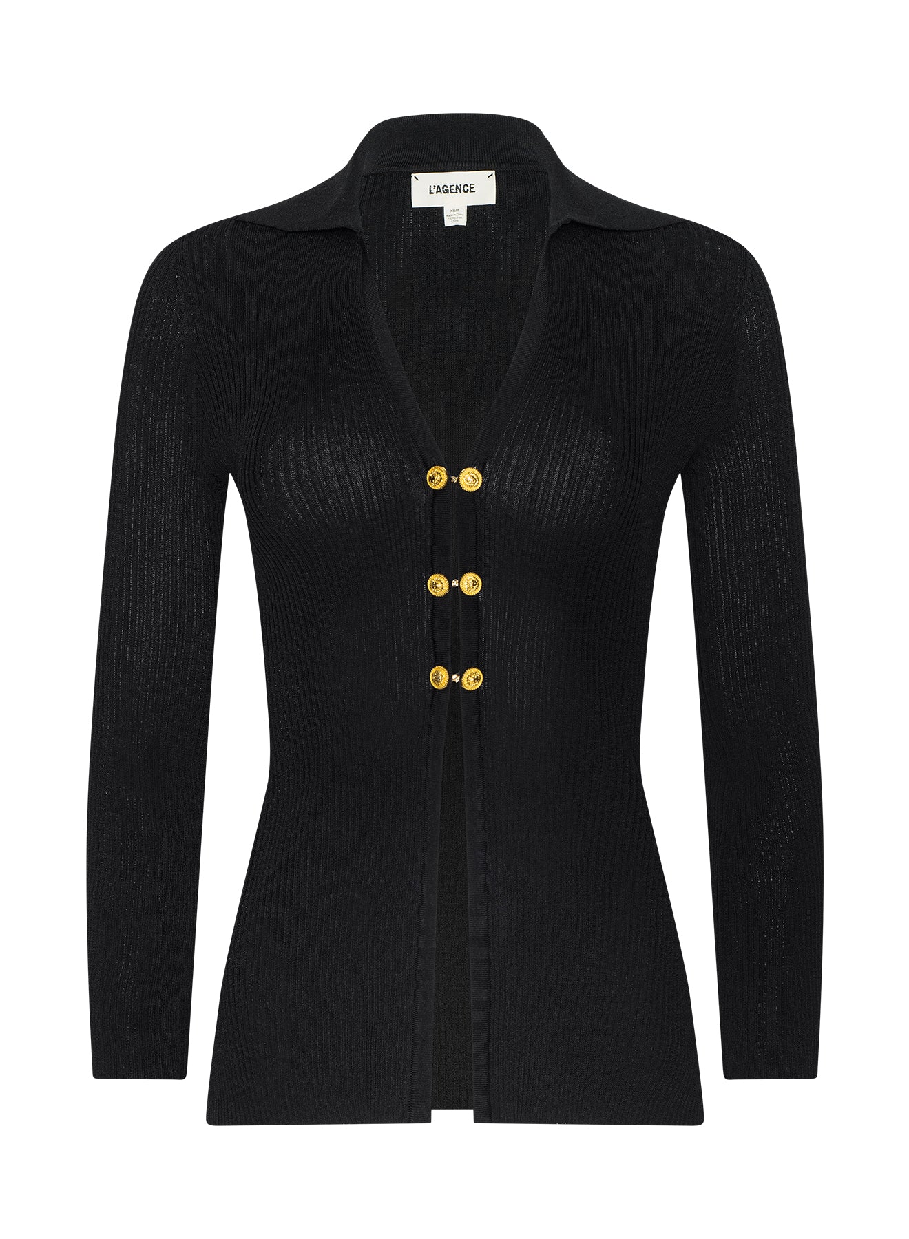 KAYE RIB COLLARED CARDIGAN