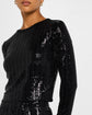 Delaina Sequined Long-Sleeve Top