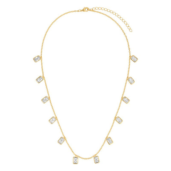 New CZ Bezel Necklace