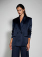 DOUBLE BREASTED SILK BLAZER - SPACE