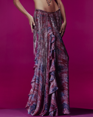 Twist Flutter Maxi Skirt