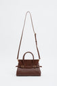River Small Suede Top Handle Bag - Cacao