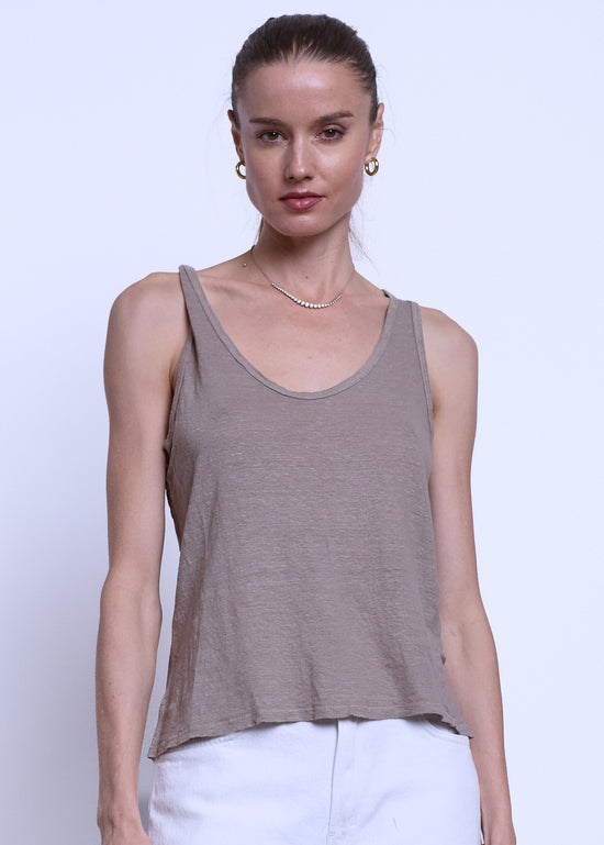 Lea Linen Tank - Putty