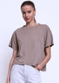Heather Linen Boyfriend Tee - Putty