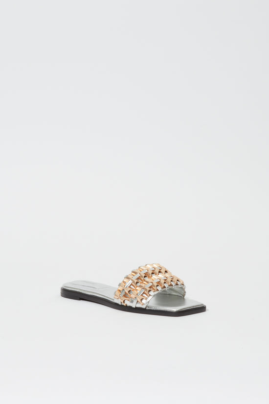 Faye Beaded Leather Flat Sandals