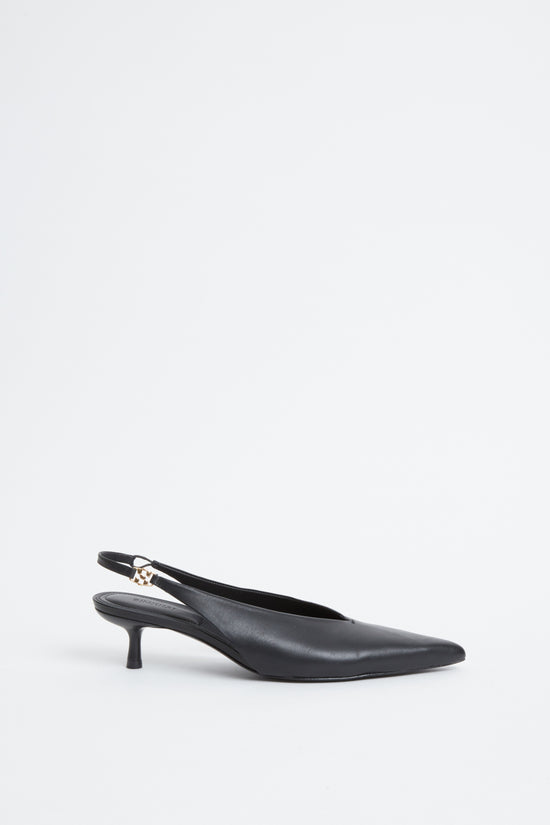 Sylvie Slingback Kitten Heel - Black