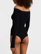 Ballet Off-Shoulder Bodysuit - Black