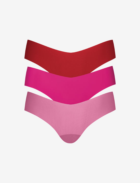 Invisible Rib One Size Thong 3-Pack