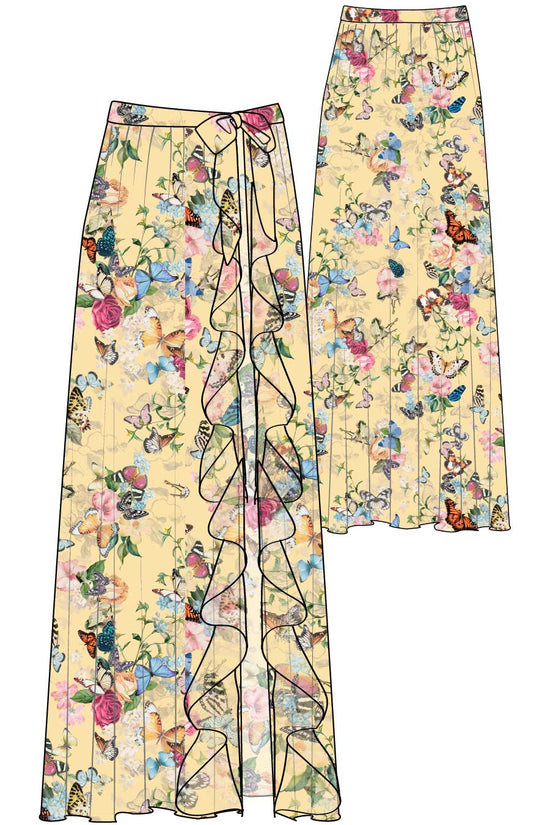 KLAIRE BUTTERFLIES WRAP MAXI SKIRT (PRE-SALE)