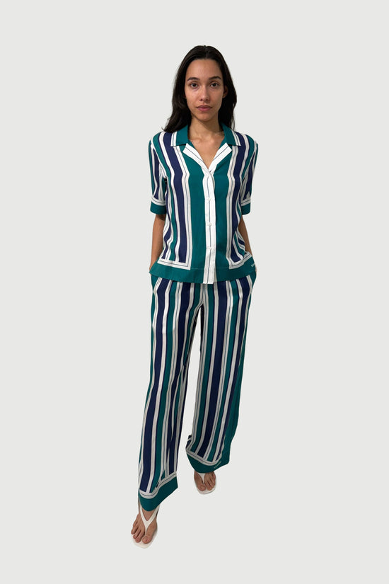 Zuna Striped Pajama Pants - Kelly Green