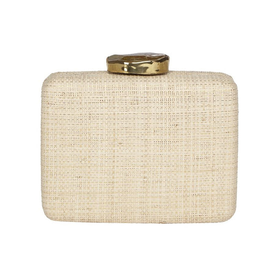 Zannone Raffia Metallic Clutch Bag