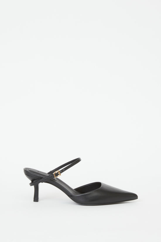 Kieran Leather Mini Buckle Heel