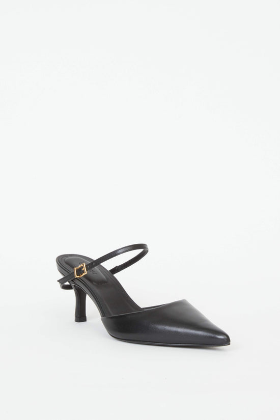 Kieran Leather Mini Buckle Heel