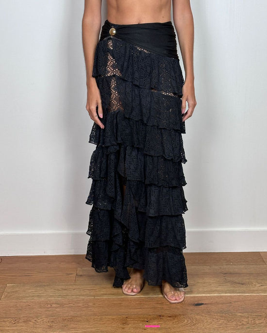 Martina Lycra Ruffle Maxi Skirt (PRE-SALE)