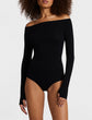 Ballet Off-Shoulder Bodysuit - Black