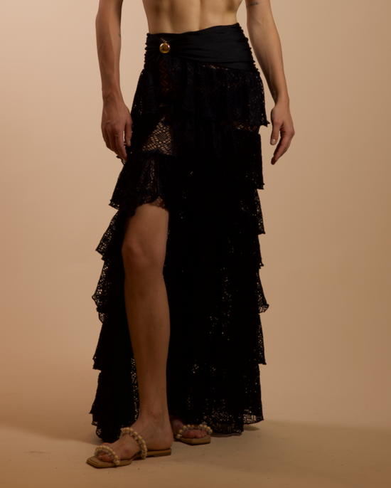 Martina Lycra Ruffle Maxi Skirt (PRE-SALE)