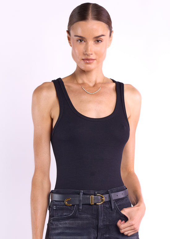 Sasha Scoop Tank - Black