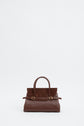 River Small Suede Top Handle Bag - Cacao